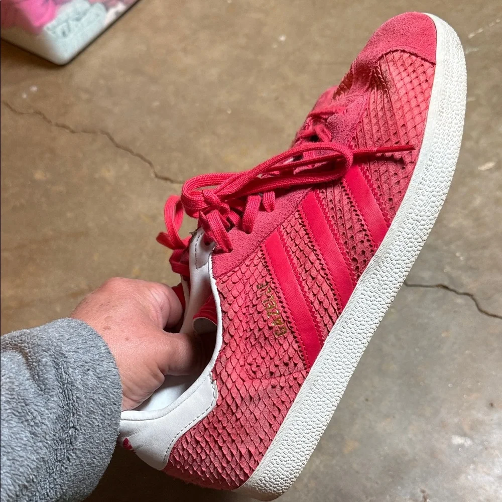 Adidas Vibrant Red Textured Sneakers - Picture 13 of 14